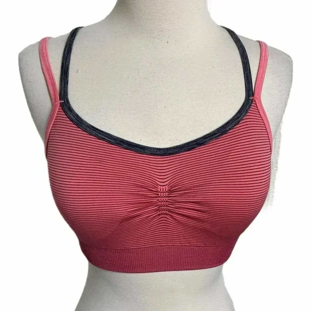 Calia S pink/gray Strappy racer back sports bra